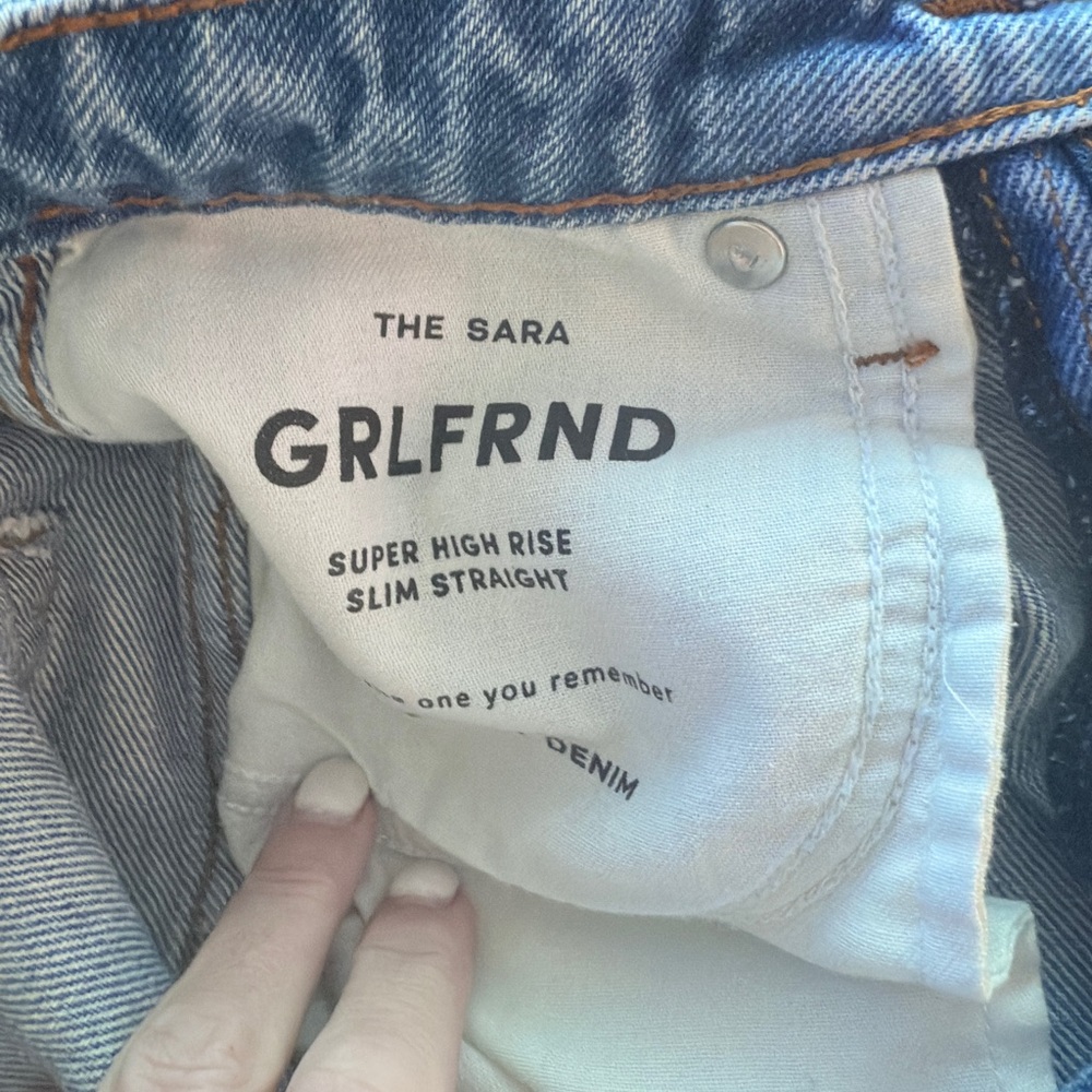 GRLFRND High-Rise Straight Leg Jeans | Size: 25 - Picture 3 of 6